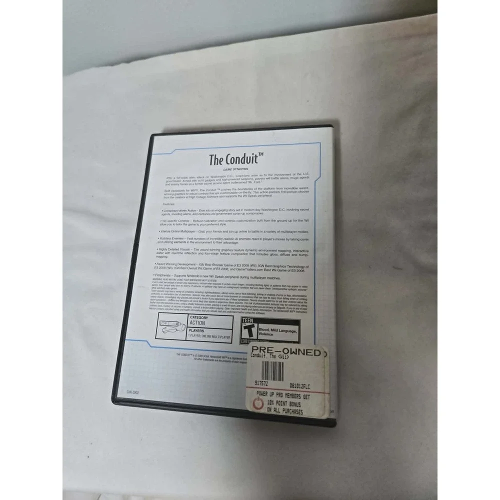 The Conduit Nintendo Wii Complete Tested Working CIB Sega Shooter Game